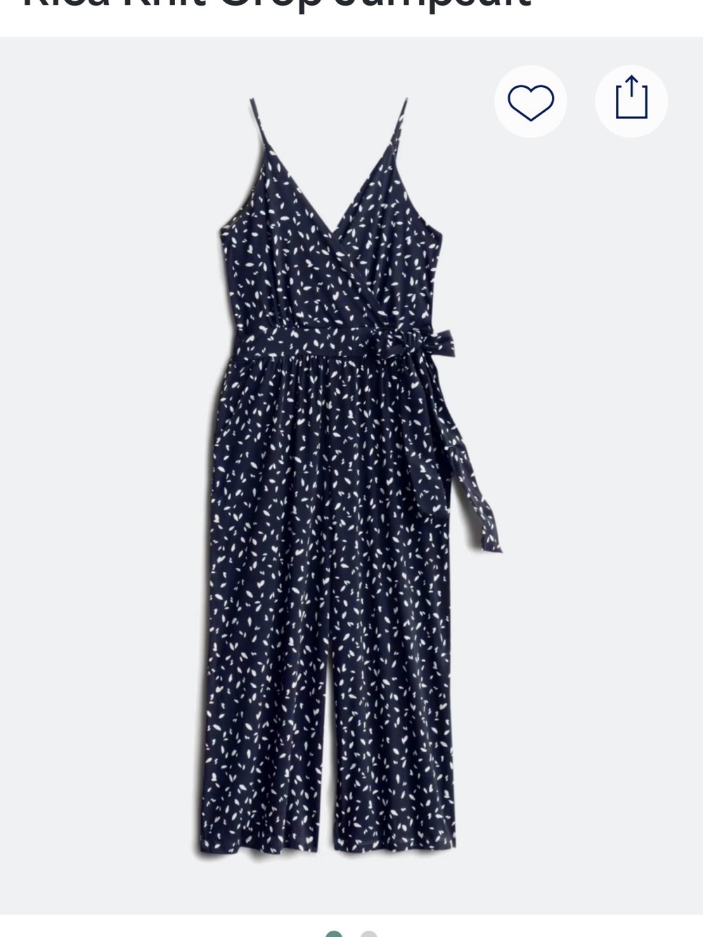 Navy Printed Wrap-Front Jumpsuit